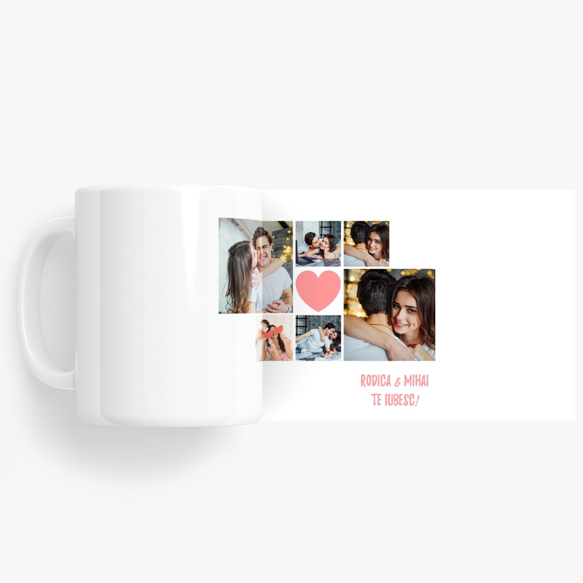 Cană personalizată cu 6 poze și text - Momente in cuplu