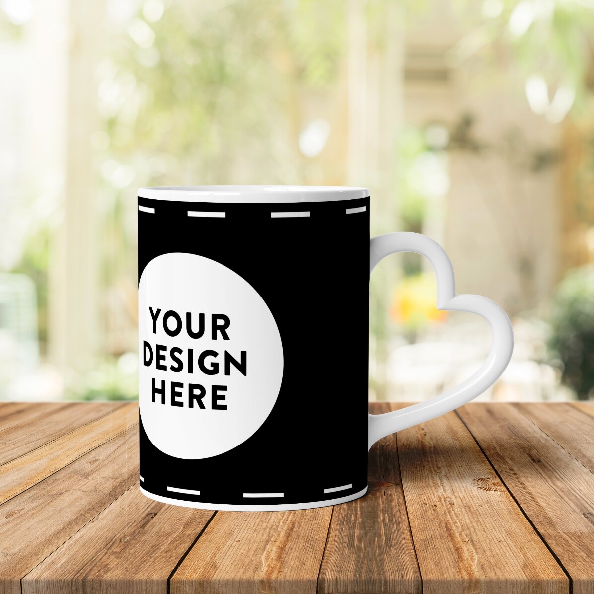 Cană personalizată cu grafica ta landscape  - model toartă în formă de inimă