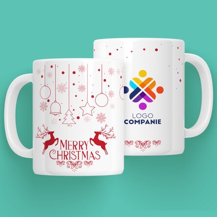 Cană personalizată cu logo - Renii lui Moș Crăciun