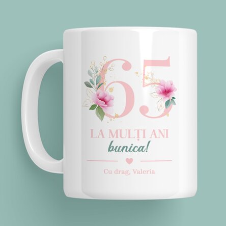 Cană personalizată cu mesaj - Flori