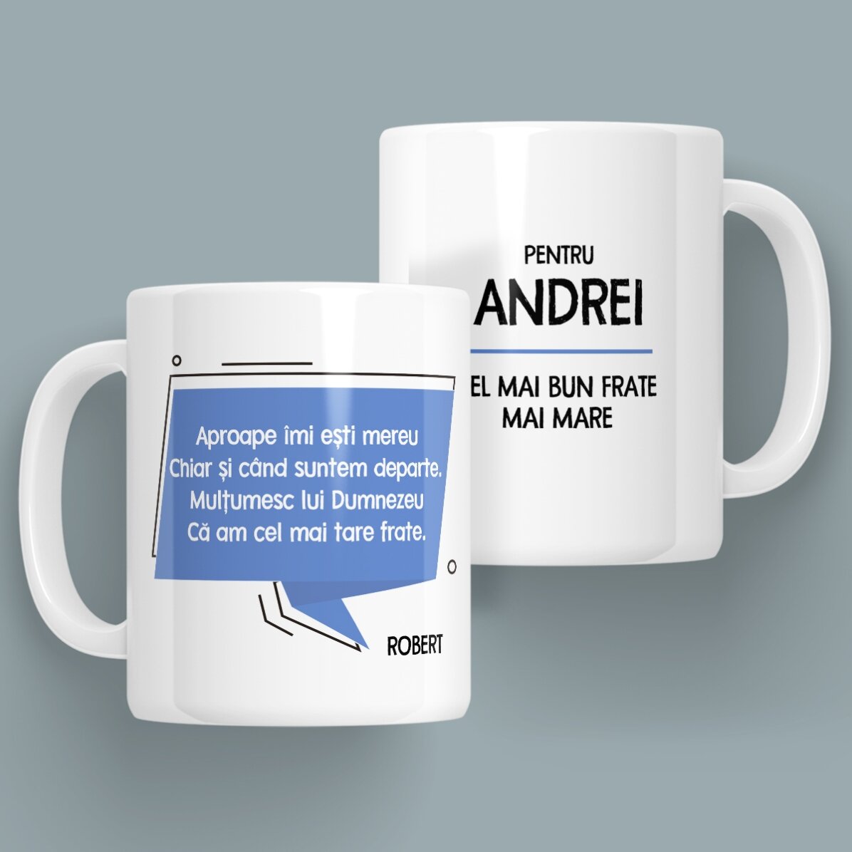 Cană personalizată cu mesaj pentru frate x Flick