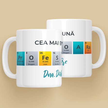 Cană personalizată cu mesaj - Pentru profesorii de Chimie