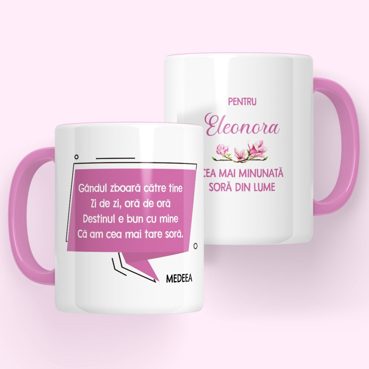 Cană personalizată cu mesaj pentru soră x Flick