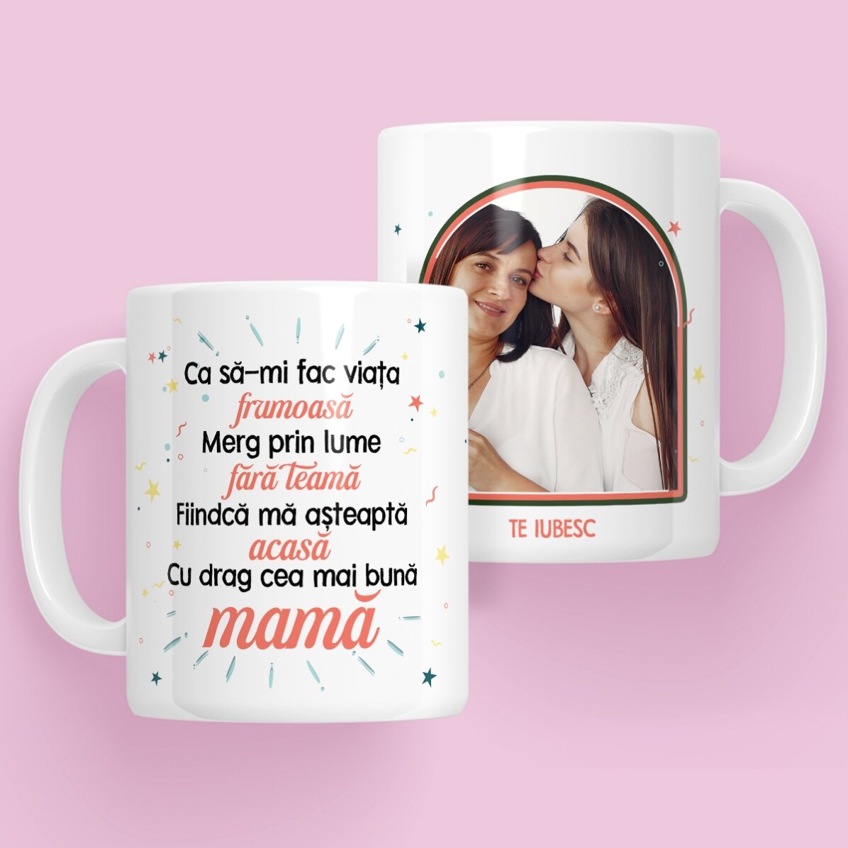 Cană personalizată cu mesaj și poză pentru mama x Flick