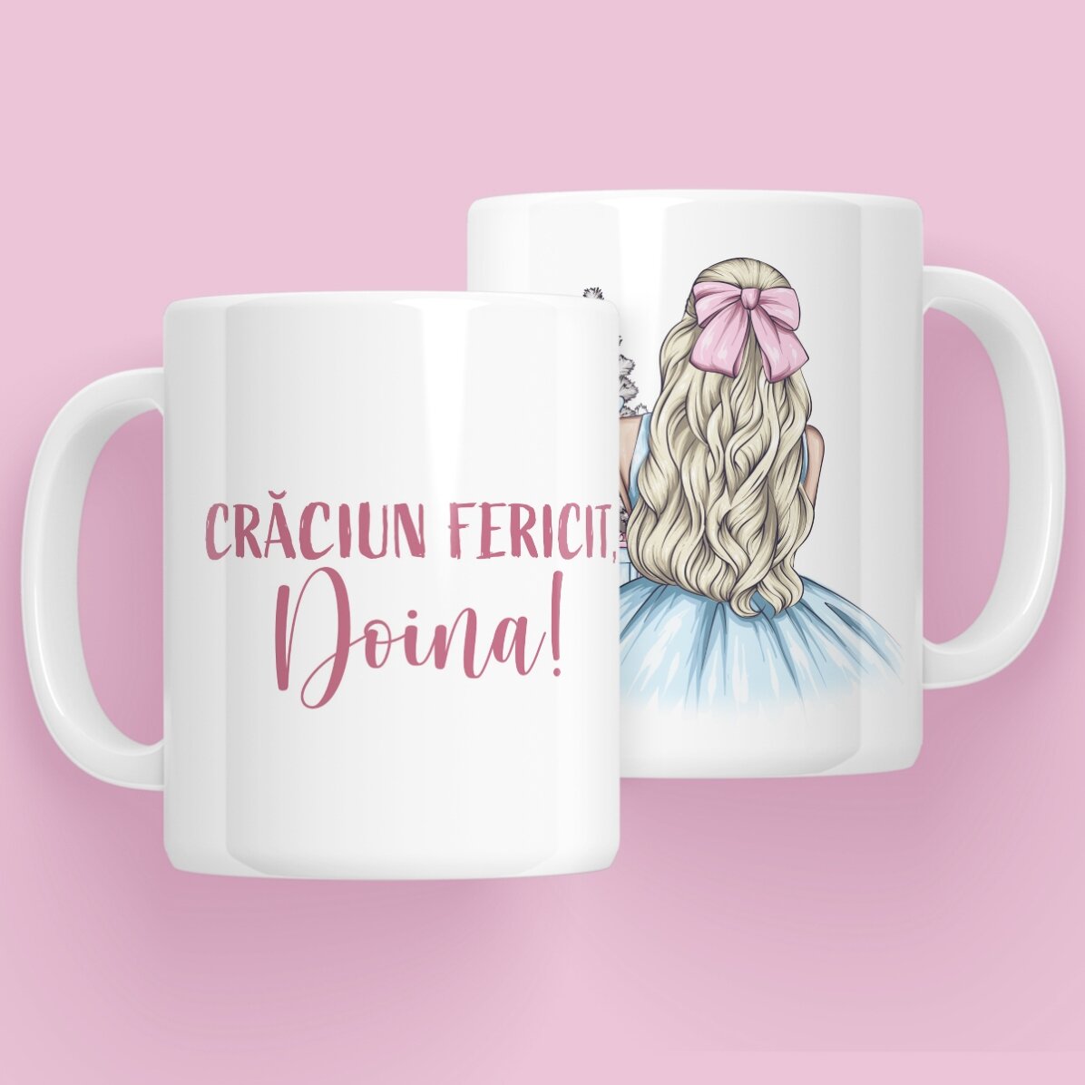 Cană personalizată cu nume - Christmas Princess Blue