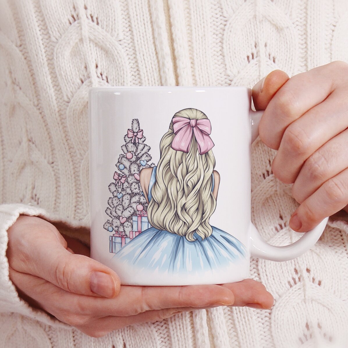 Cană personalizată cu nume - Christmas Princess Blue