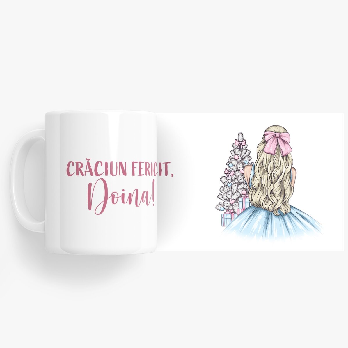 Cană personalizată cu nume - Christmas Princess Blue