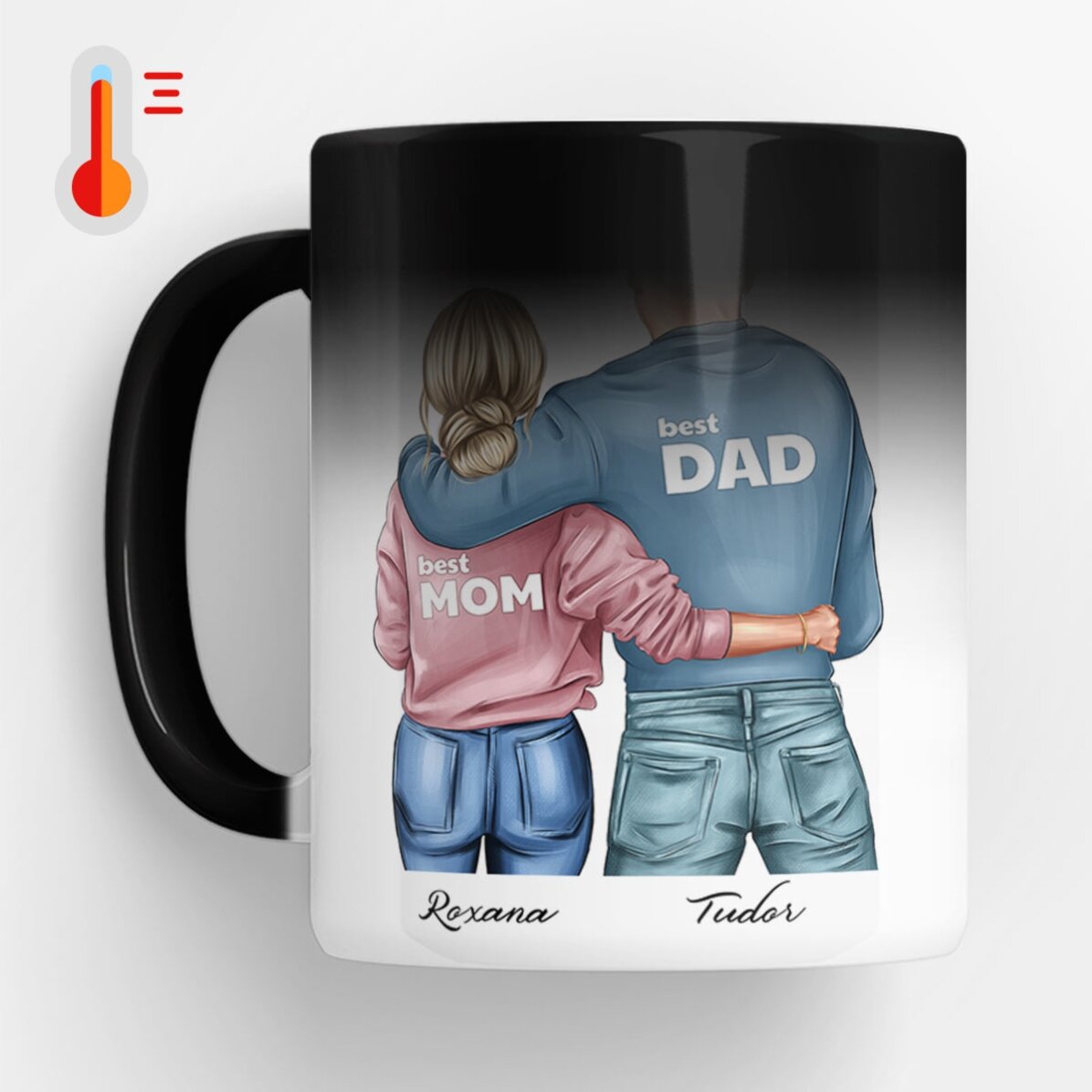Cană personalizată cu nume - Mom & Dad