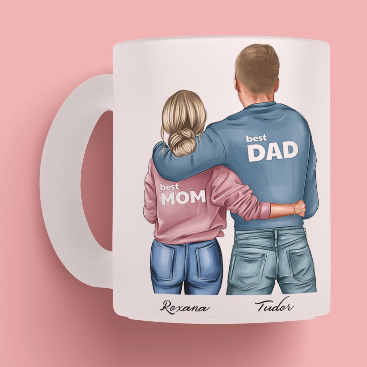 Cană personalizată cu nume - Mom & Dad