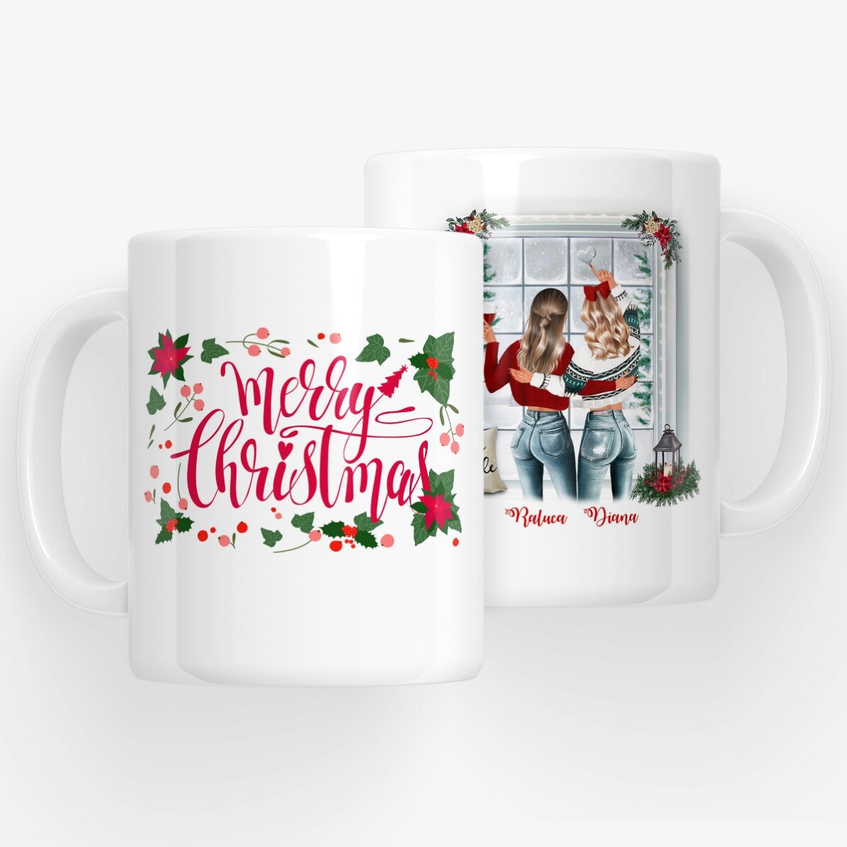 Cană personalizată cu nume pentru prieteni - Merry Christmas