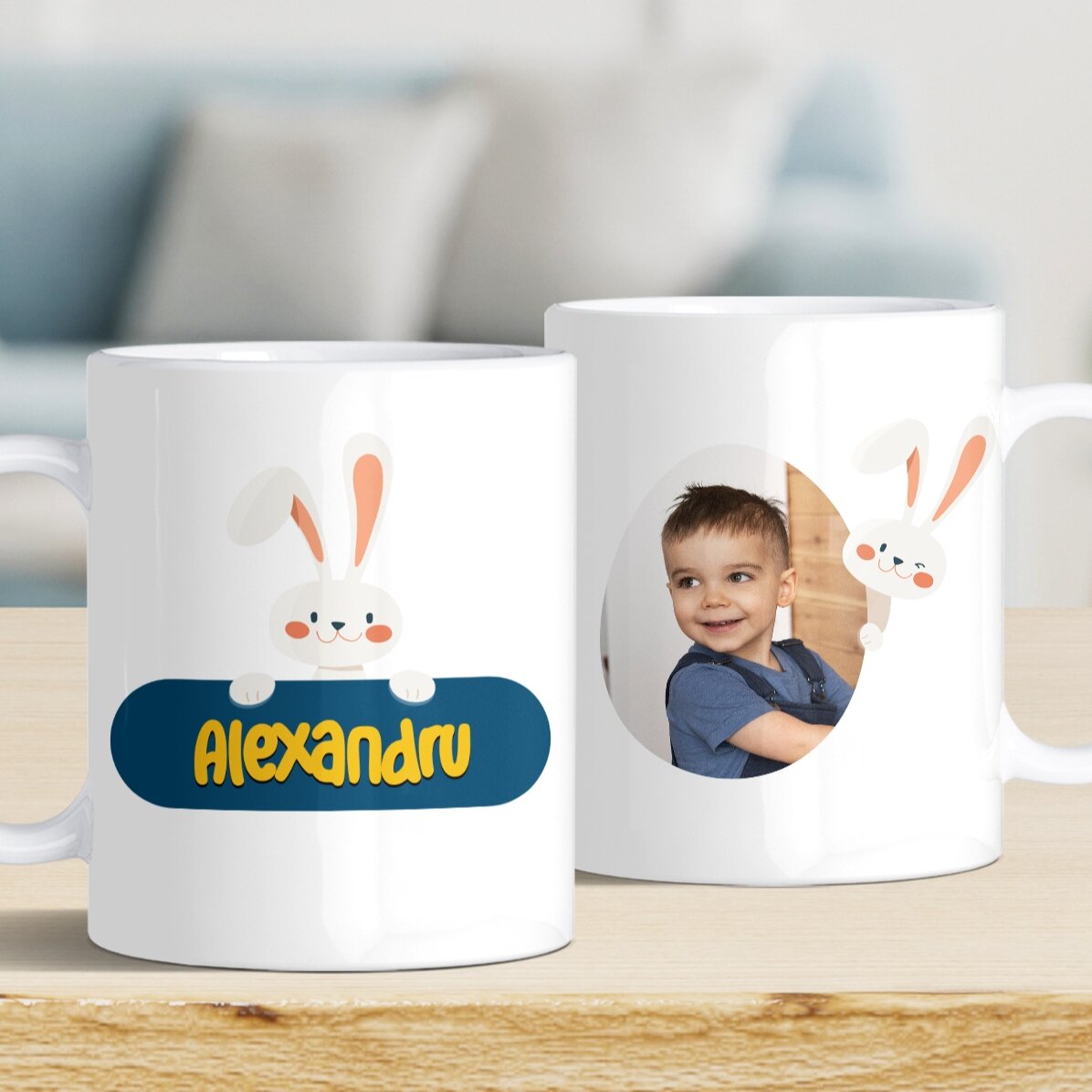Cană personalizată cu nume și poză - Iepurilă