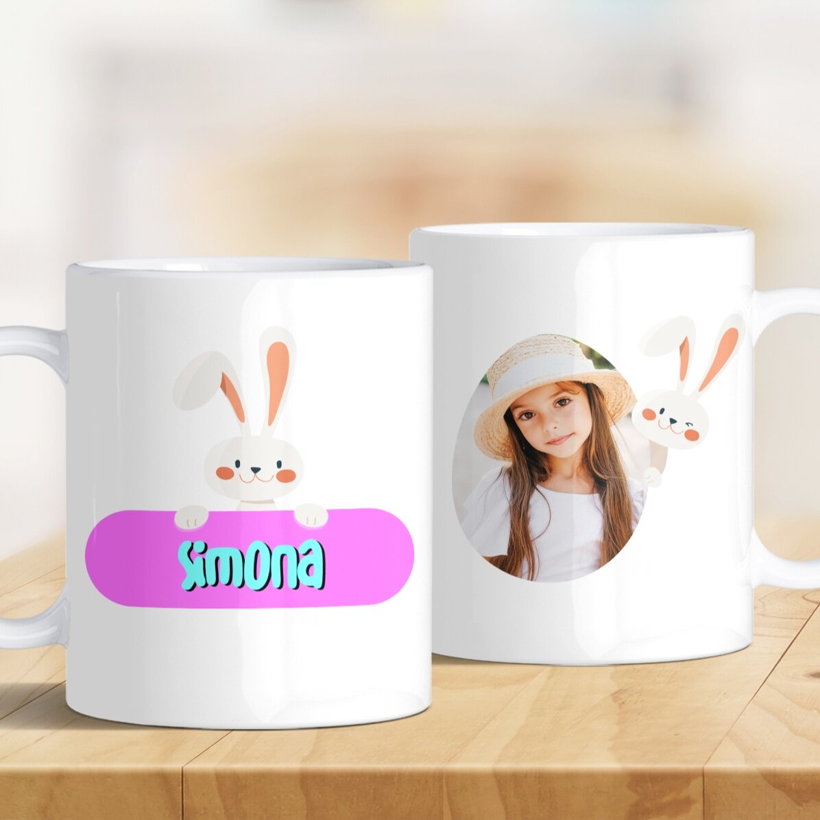 Cană personalizată cu nume și poză - Iepurilă