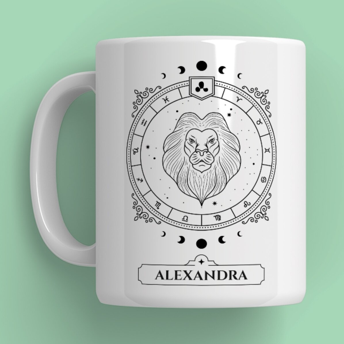 Cană personalizată cu nume și zodie - Leu