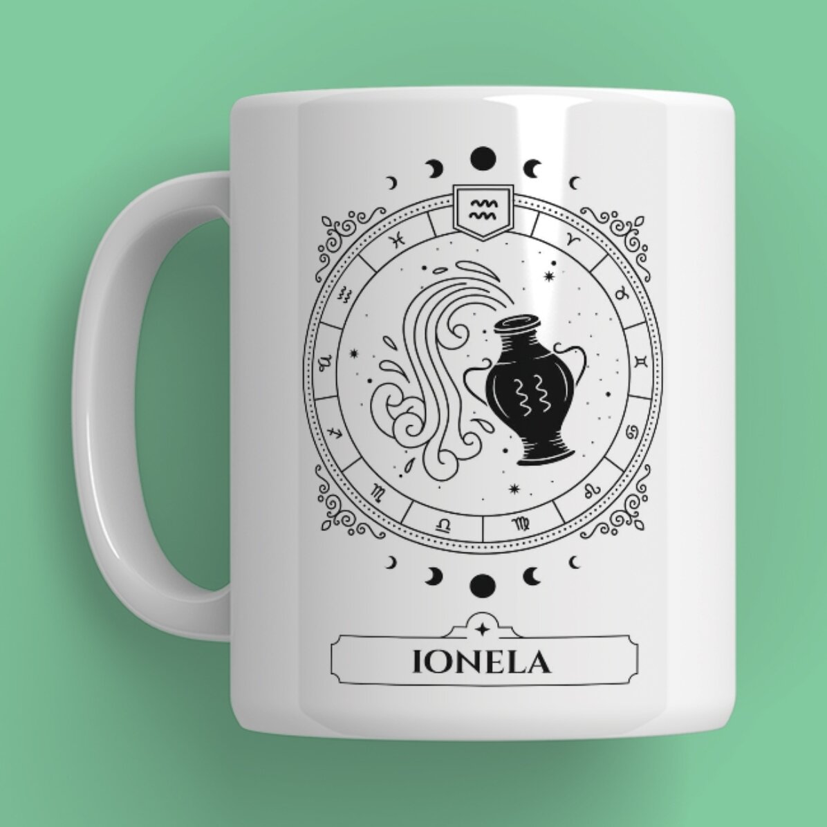 Cană personalizată cu nume și zodie - Vărsător