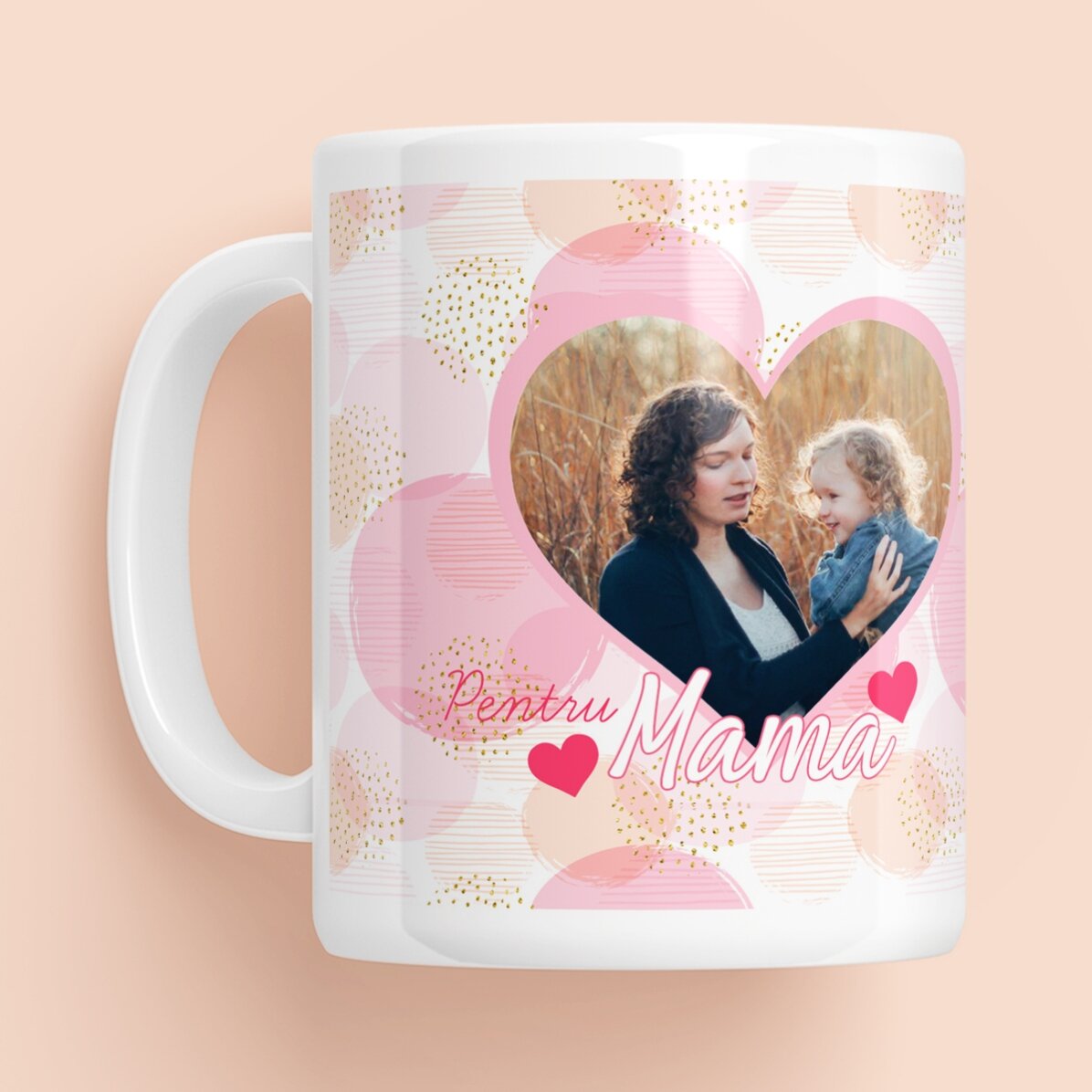 Cană personalizată cu o poză și text - Pentru mama