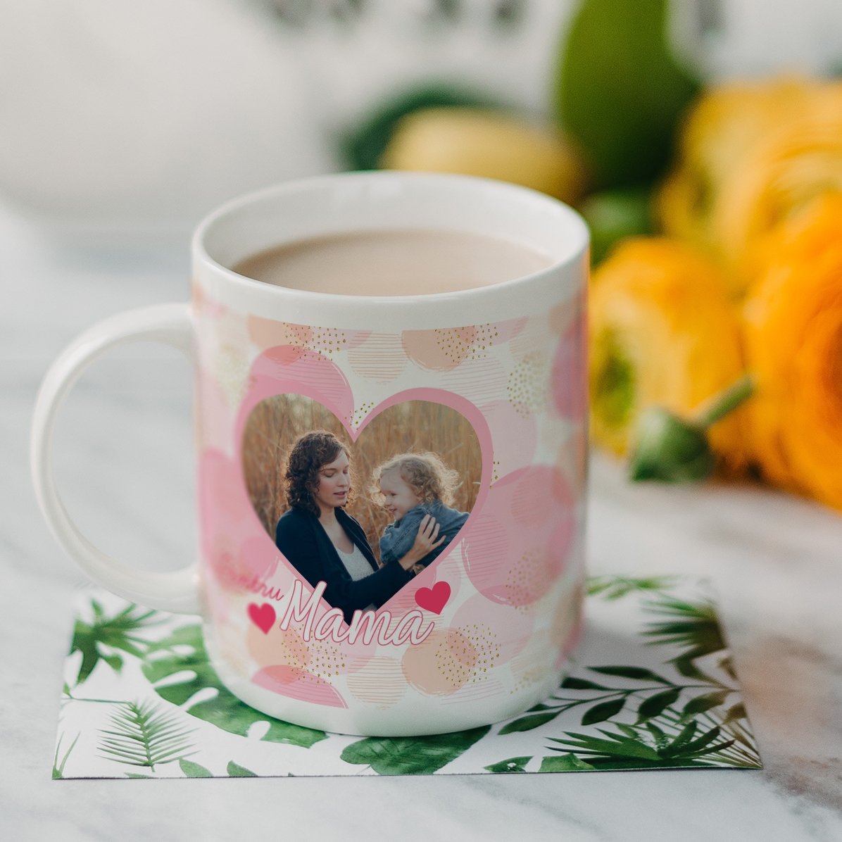 Cană personalizată cu o poză și text - Pentru mama