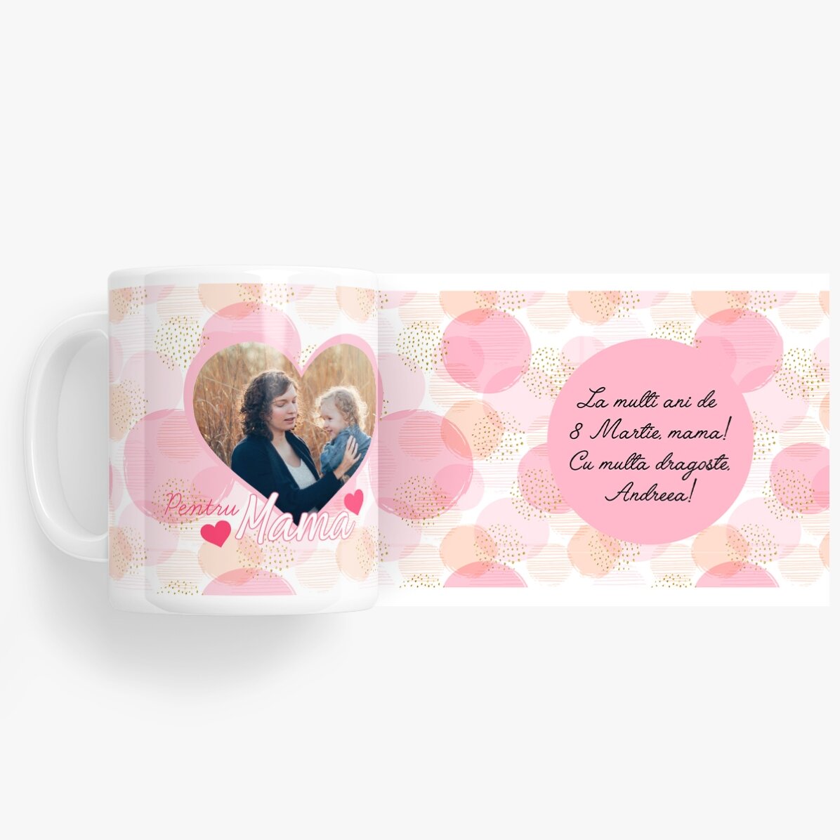 Cană personalizată cu o poză și text - Pentru mama