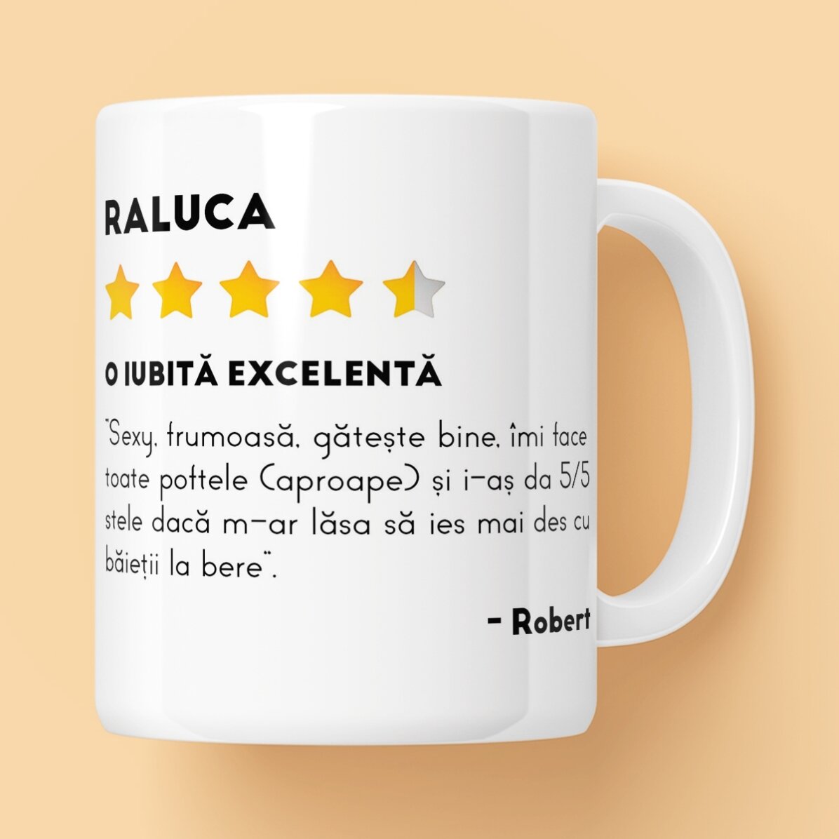 Cană personalizată cu o poză și text - Review