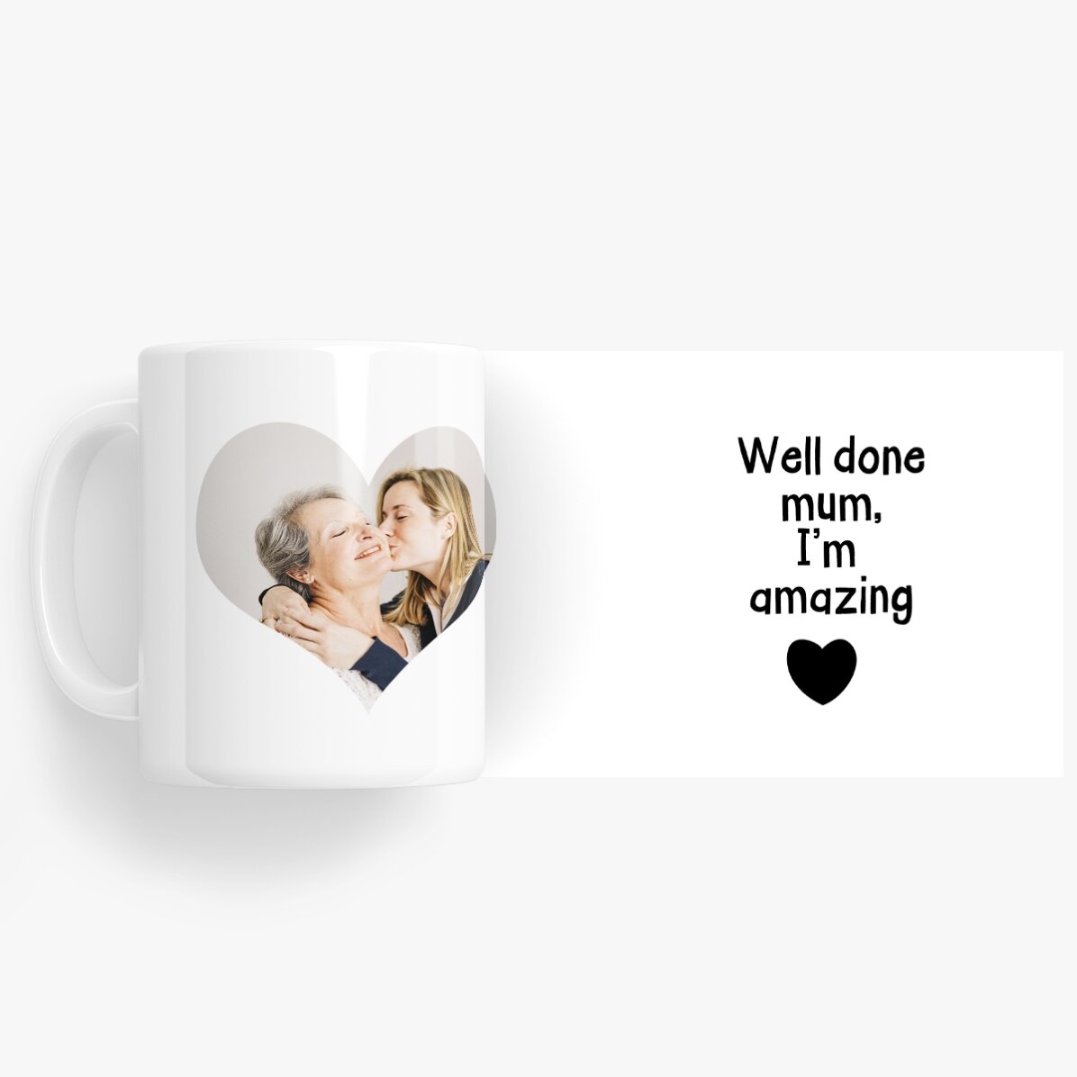 Cană personalizată cu o poză și text - Well done mum