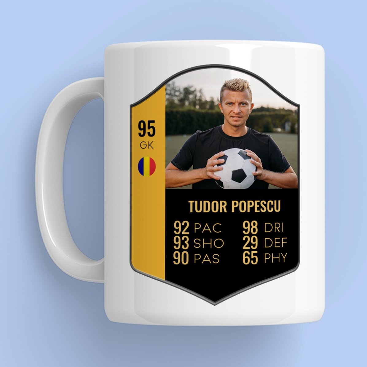 Cană personalizată cu poză și text - Card FIFA