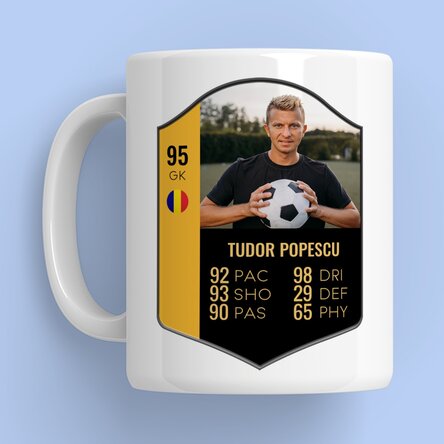 Cană personalizată cu poză și text - Card FIFA
