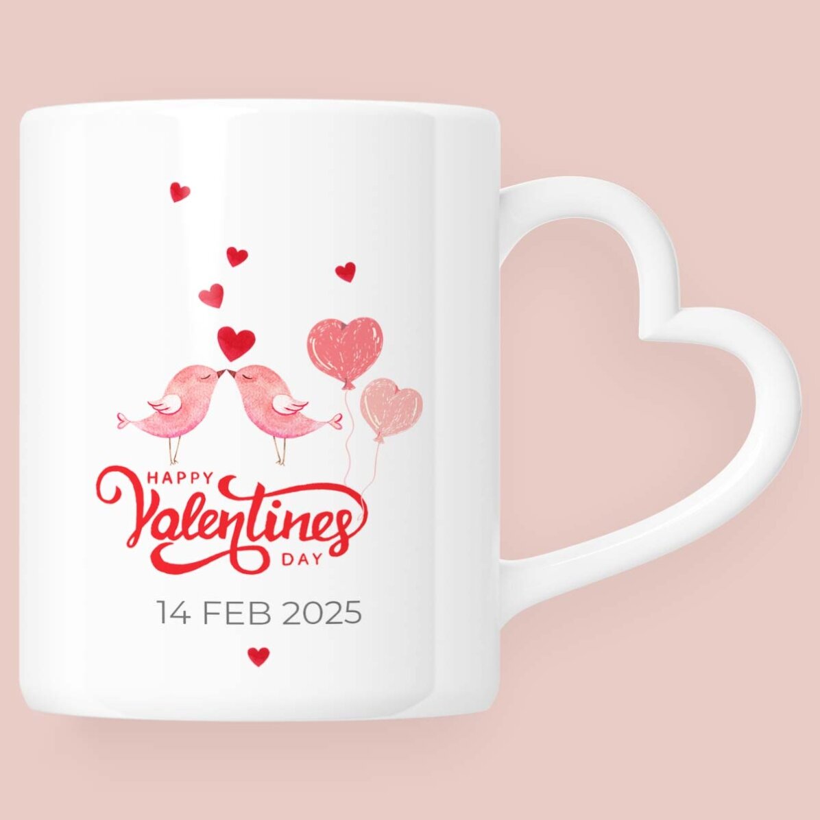 Cană personalizată cu poză și text - Forever - model toartă în formă de inimă 