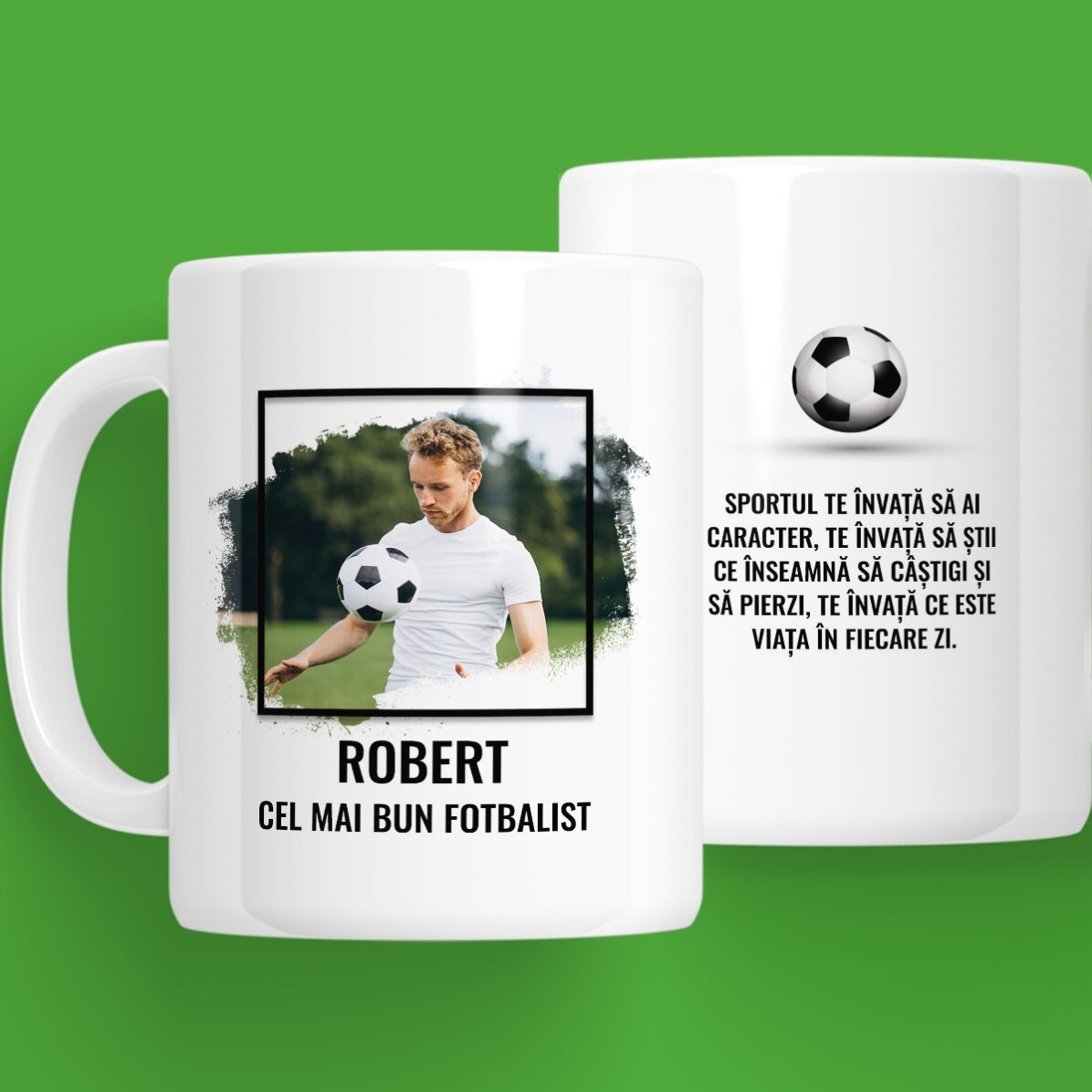 Cană personalizată cu poză și text - FOTBAL