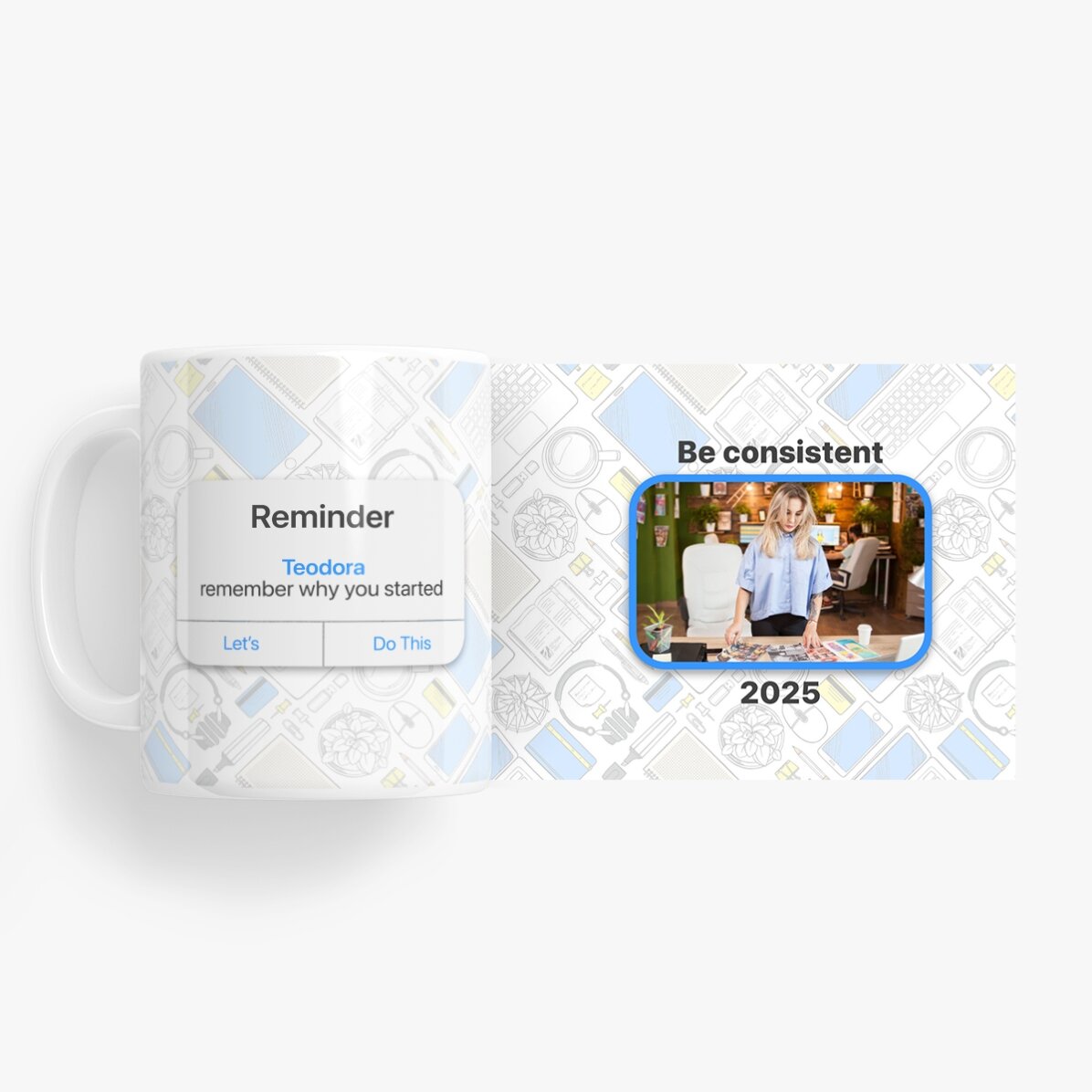 Cană personalizată cu poză și text - Reminder