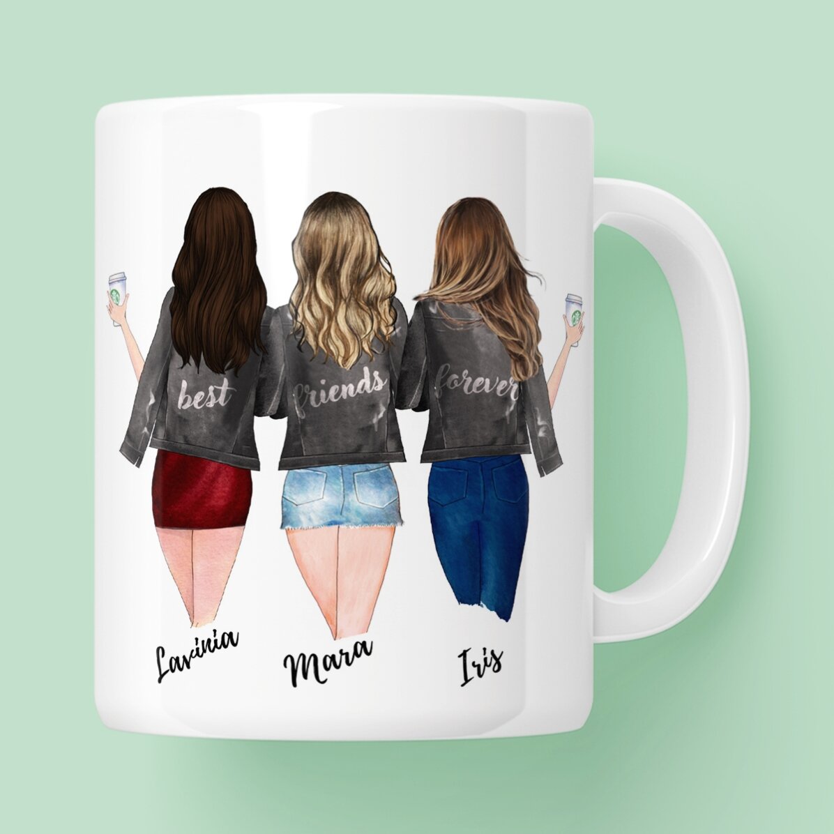 Cană personalizată cu text - 3 Best friends