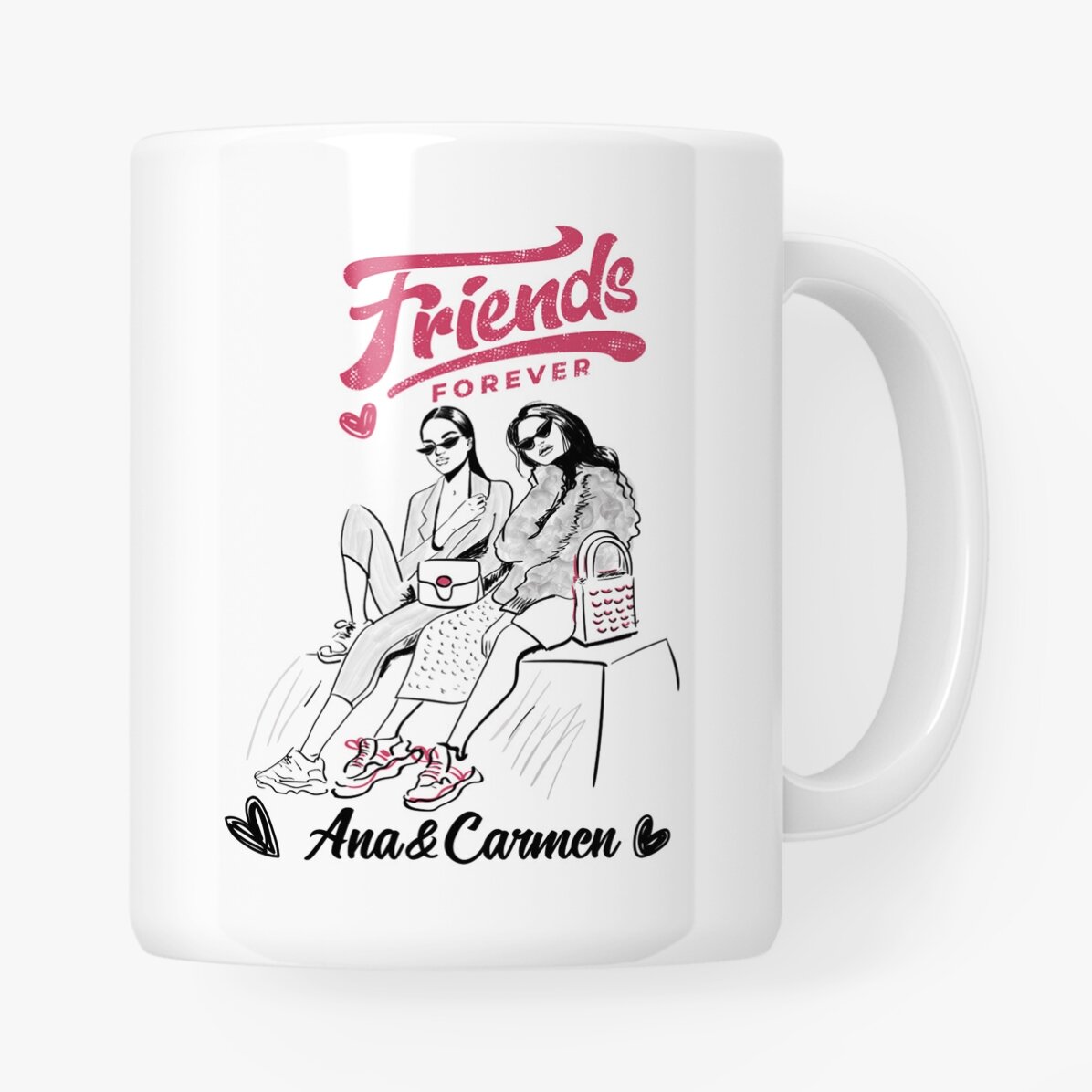 Cană personalizată cu text - Best friends