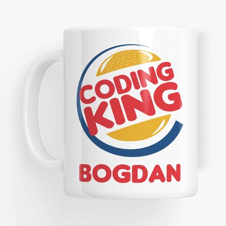 Cană personalizată cu text - Coding King
