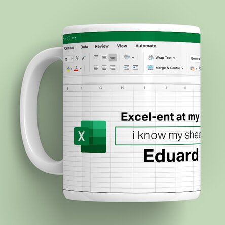 Cană personalizată cu text - Excel