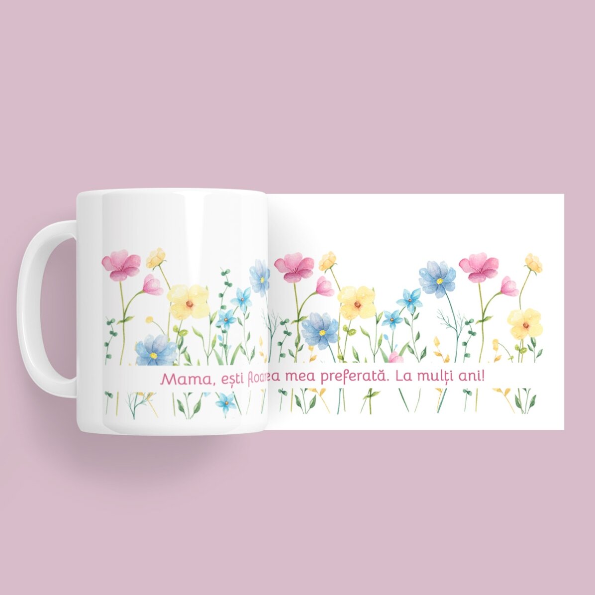 Cană personalizată cu text - Flowers