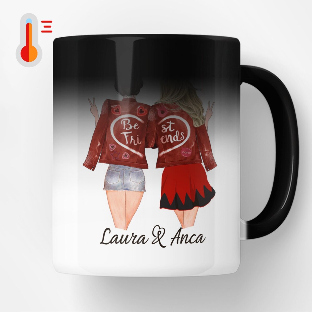 Cană termosensibilă personalizată cu text - Friends forever 