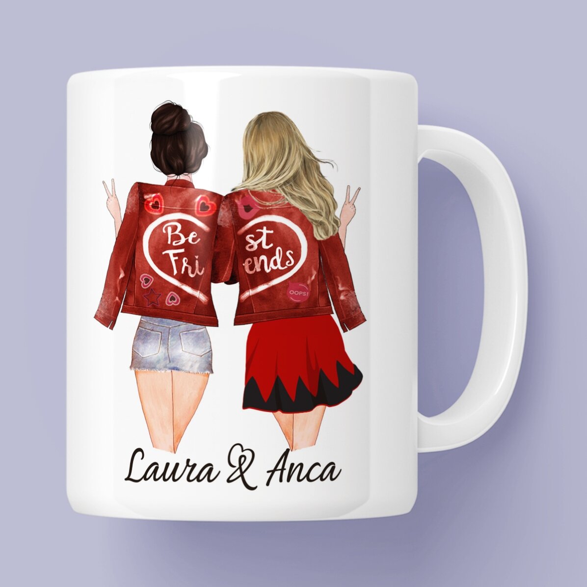 Cană personalizată cu text - Friends forever