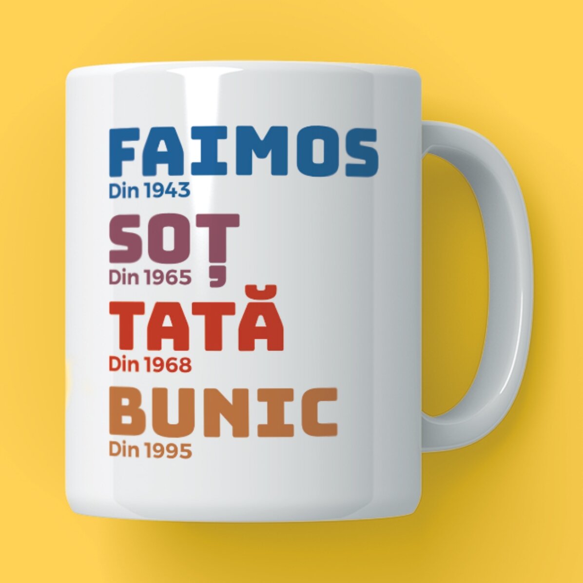 Cană personalizată cu text - Istoria bunicului