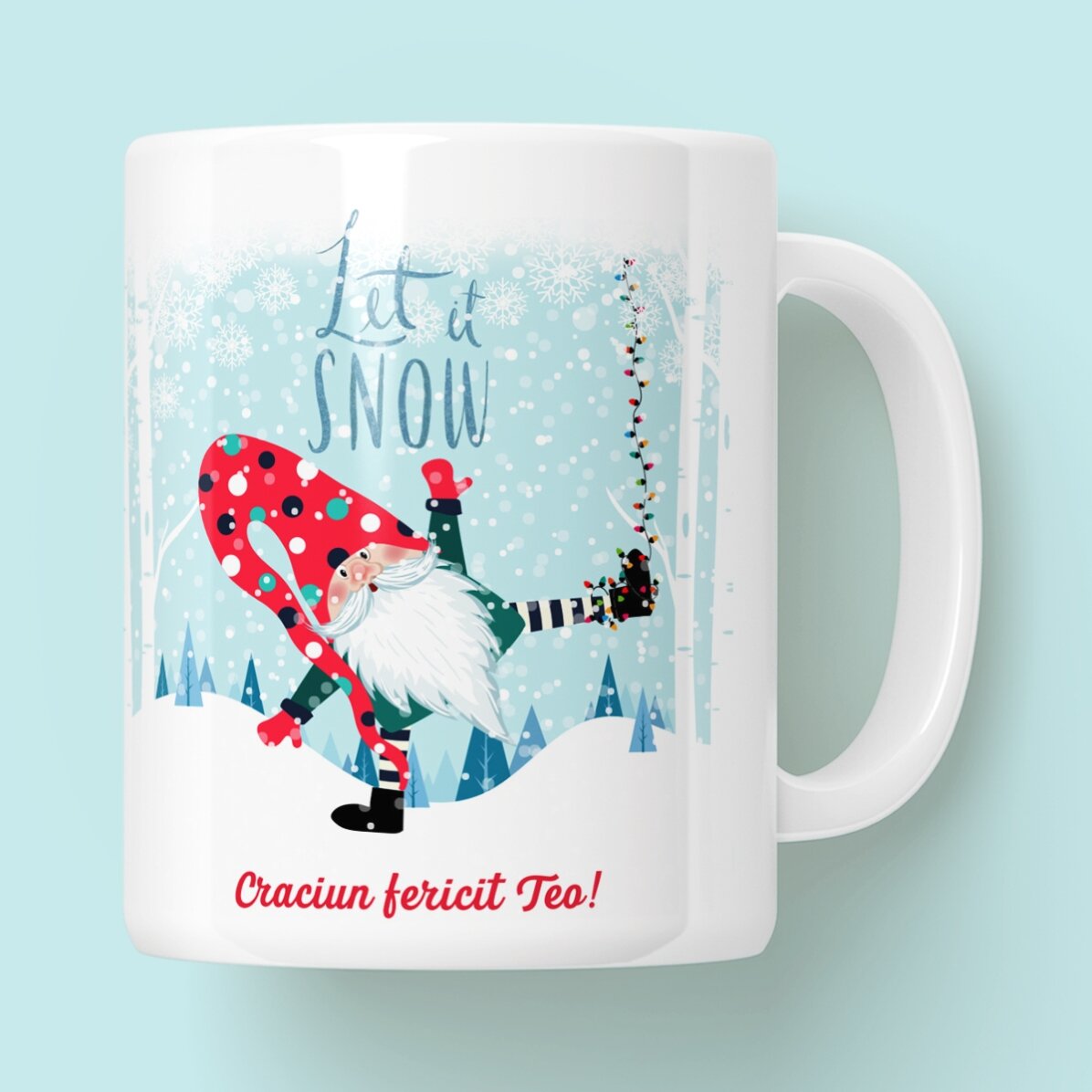 Cană personalizată cu text - Let it snow