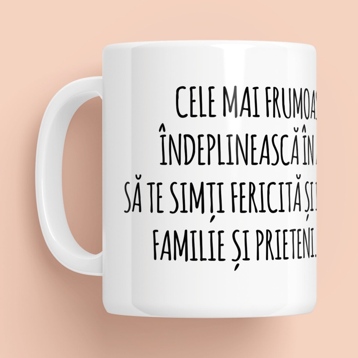 Cană personalizată cu text - Mesaj pentru prieteni