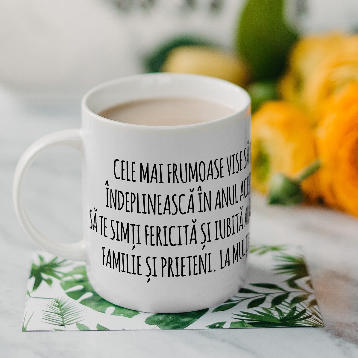 Cană personalizată cu text - Mesaj pentru prieteni