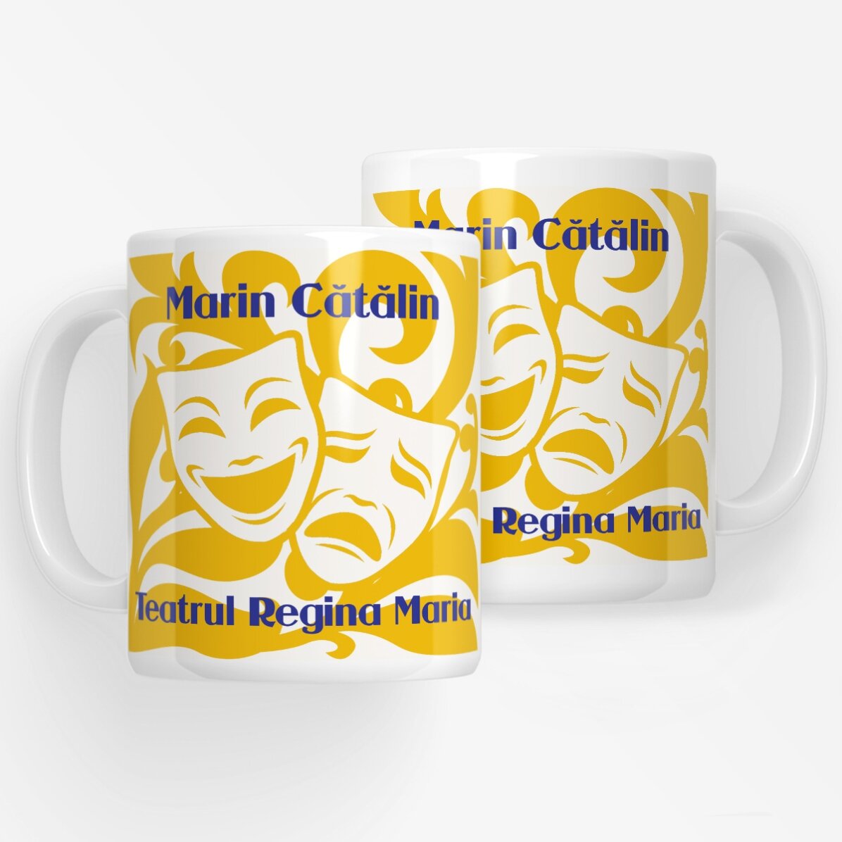 Cană personalizată cu text pentru actori - Acting Masks