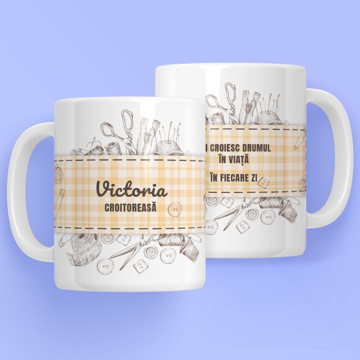 Cană personalizată cu text pentru croitori - Sewing kit