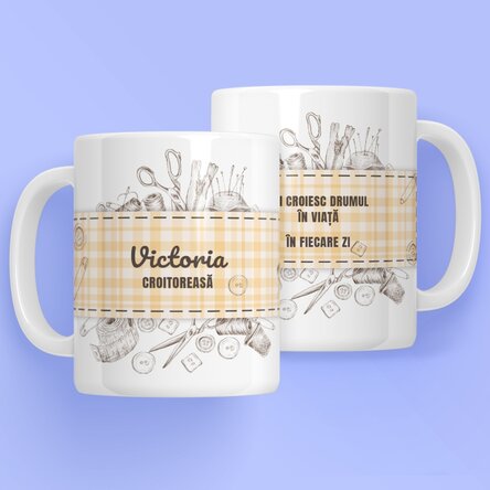 Cană personalizată cu text pentru croitori - Sewing kit