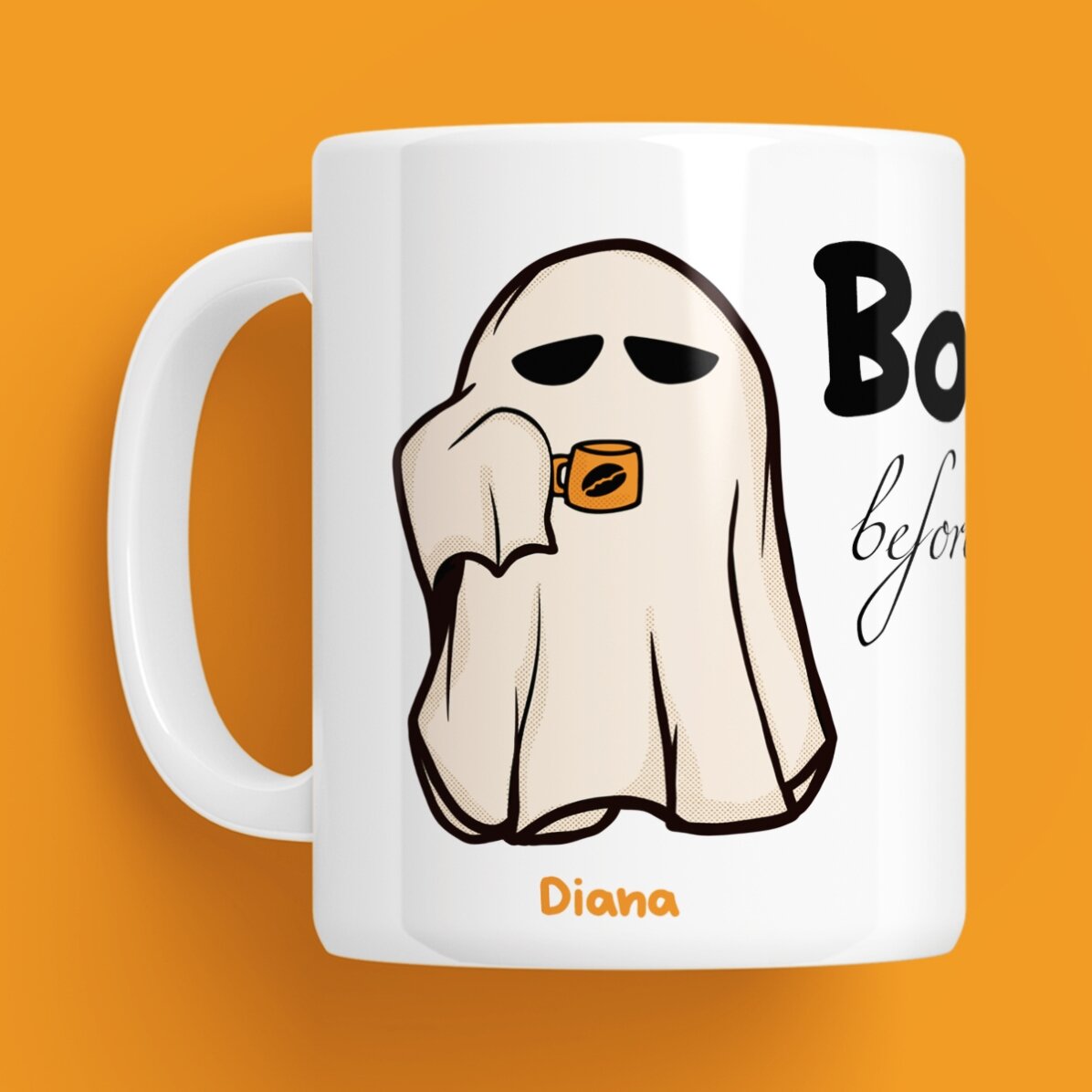 Cană personalizată cu text pentru Halloween - Boo