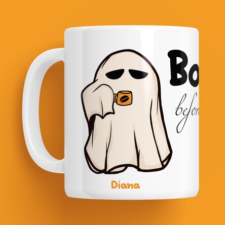Cană personalizată cu text pentru Halloween - Boo