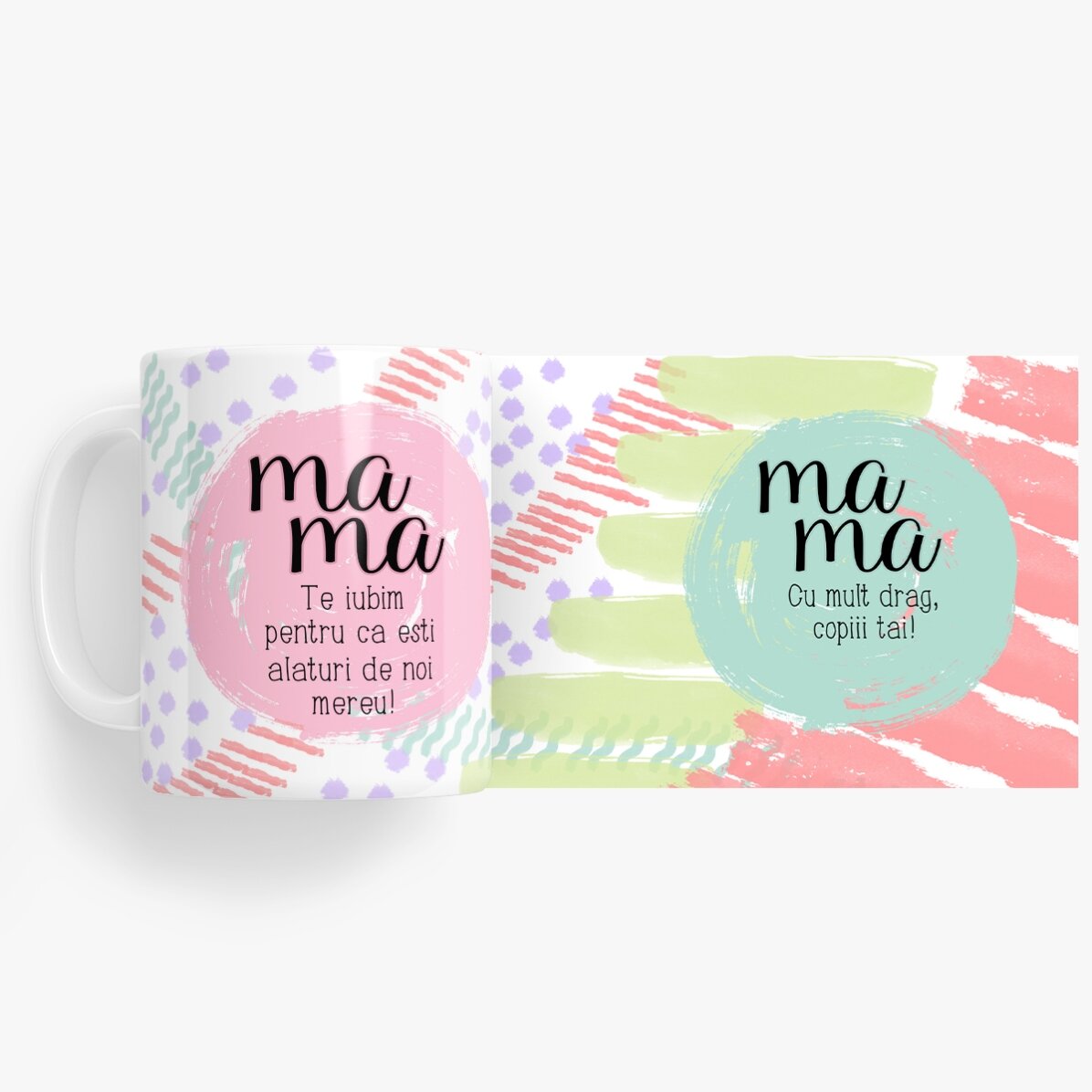 Cană personalizată cu text pentru mama - Pastel