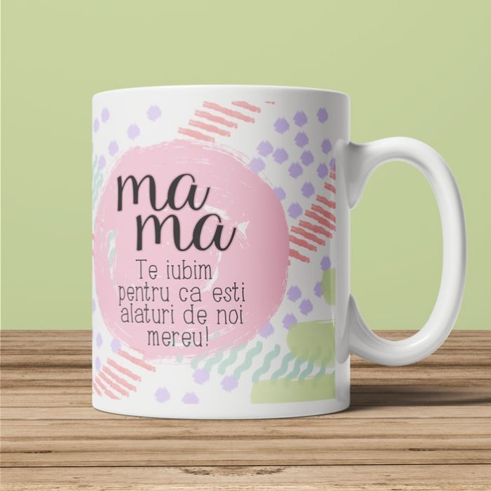 Cană personalizată cu text pentru mama - Pastel
