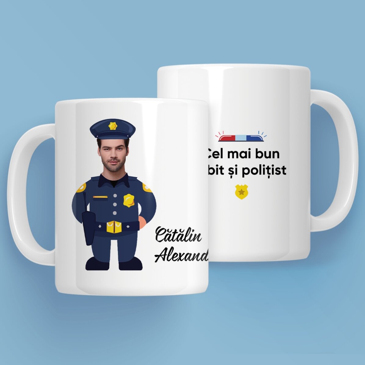 Cană personalizată cu text - Pentru polițiști