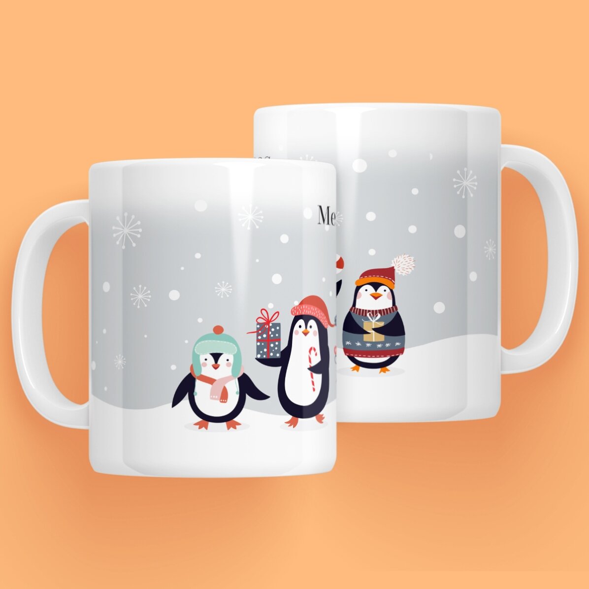 Cană personalizată cu text - Pinguini