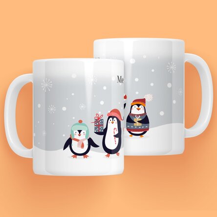Cană personalizată cu text - Pinguini