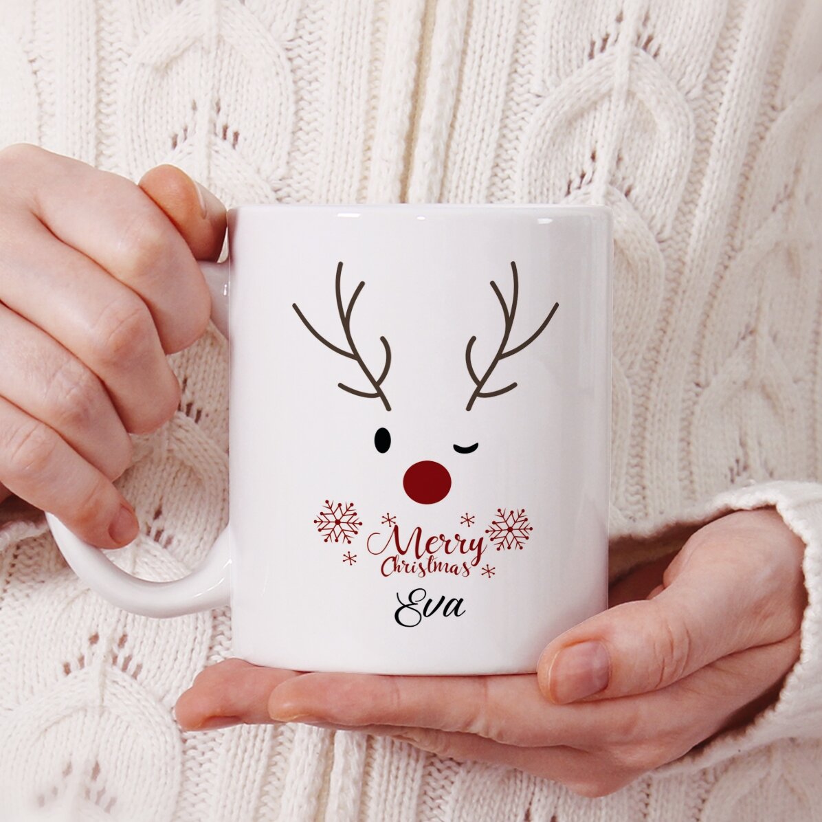 Cană personalizată cu text - Reindeer